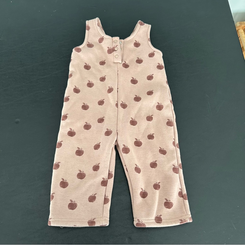 Zara Brown Apple Print Sleeveless Jumpsuit
